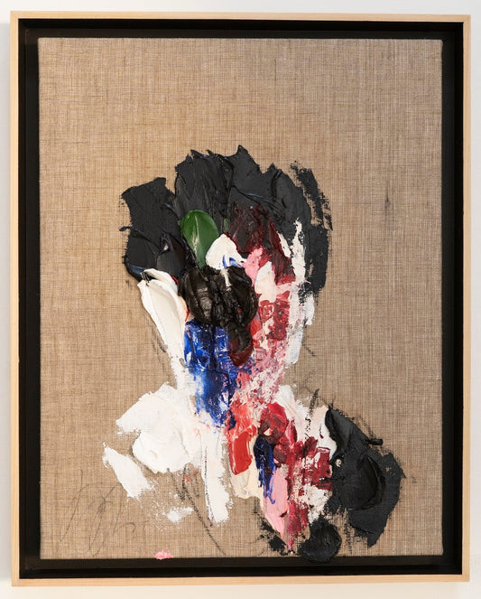 Raw Umber (Dark brown) Portrait work contemporary abstract portrait artwork