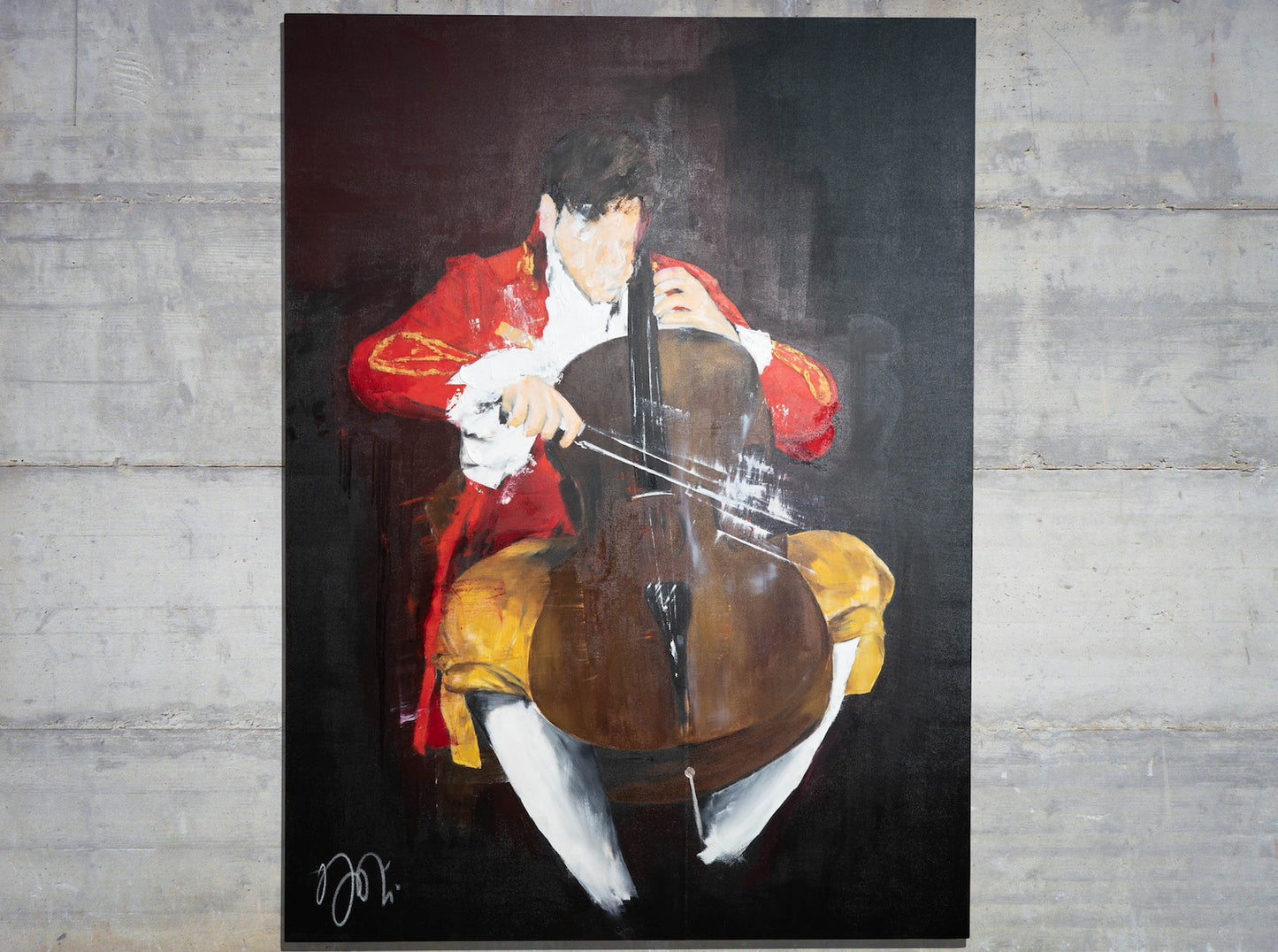 The Cellist contemporary painting