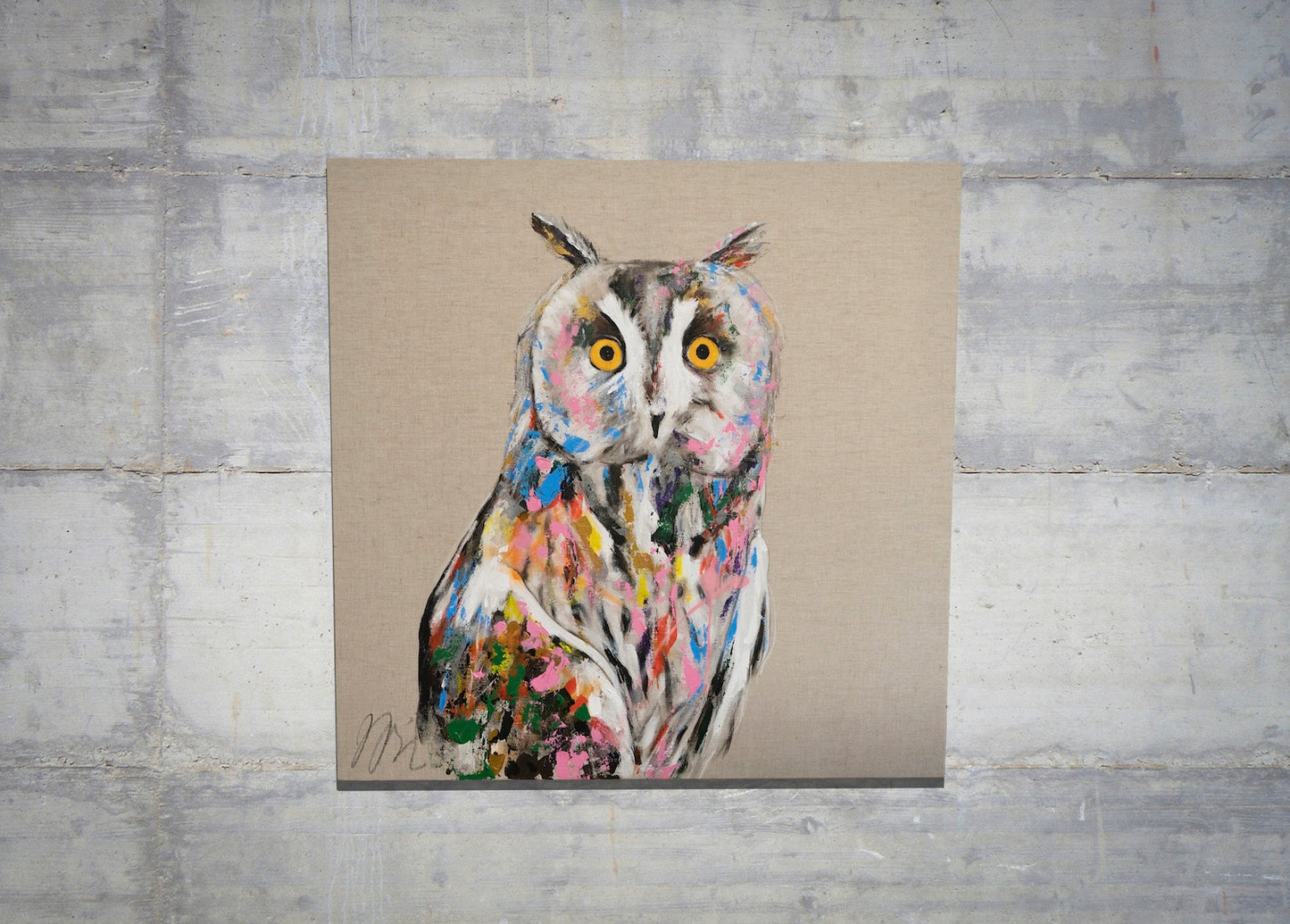 Title of artwork "Owl" contemporary painting