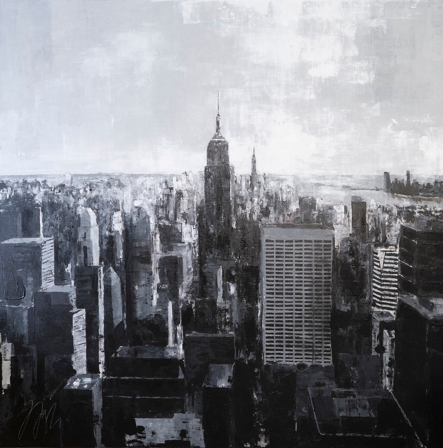 Title of artwork "New York, city scape composition #15" contemporary painting