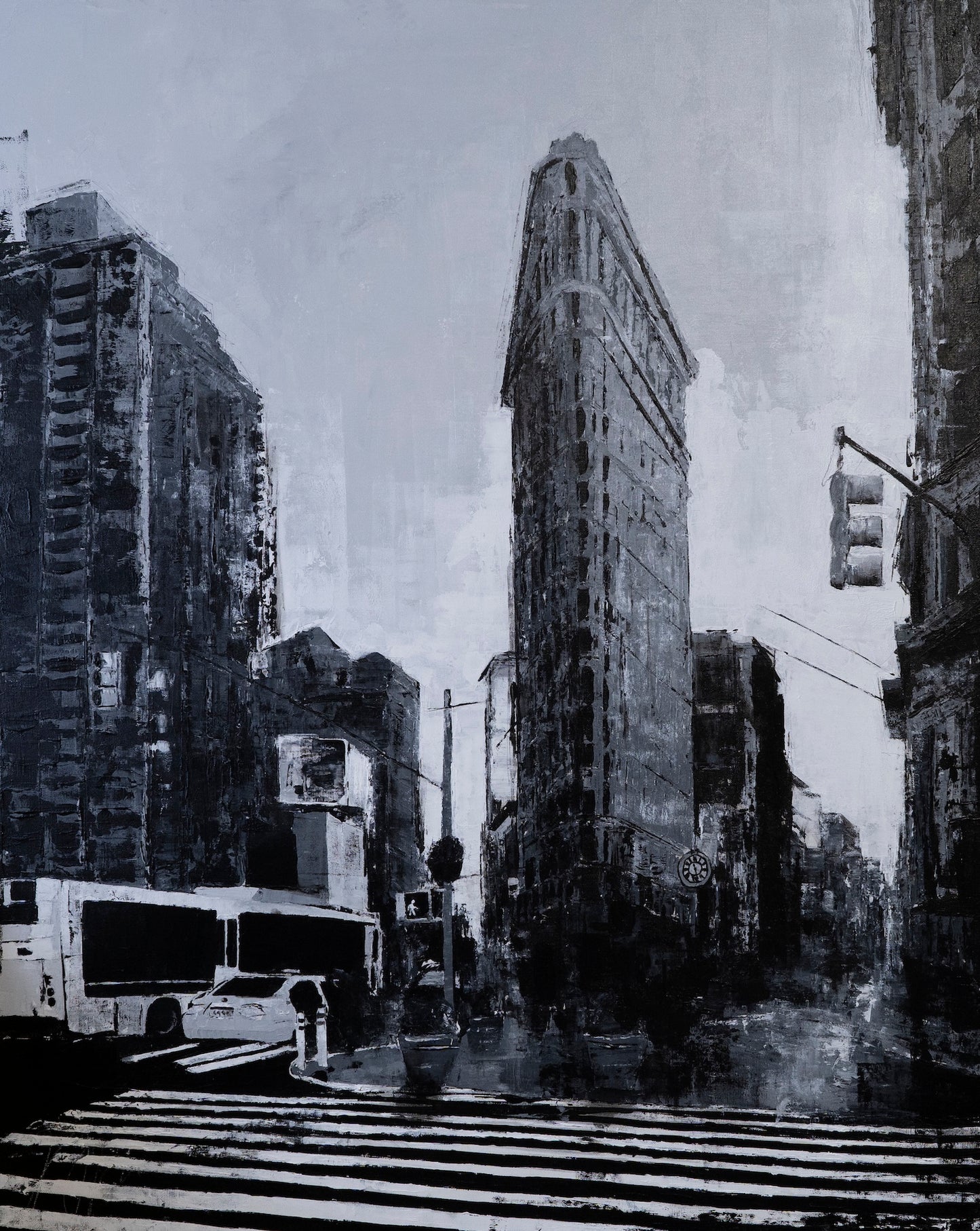 Title of artwork "New York, city scape composition #16" contemporary painting