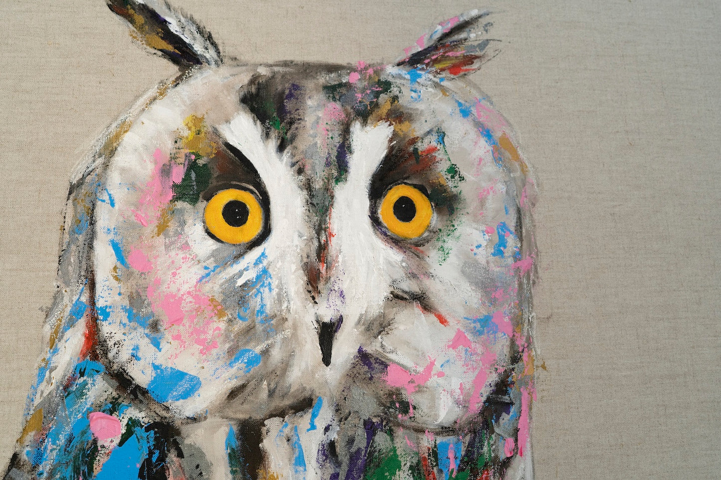 Title of artwork "Owl" contemporary painting