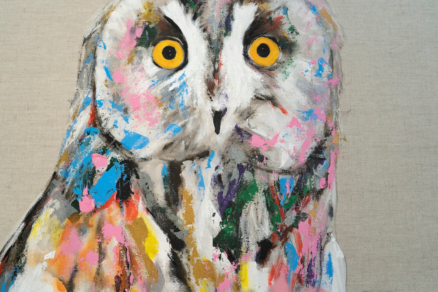 Title of artwork "Owl" contemporary painting