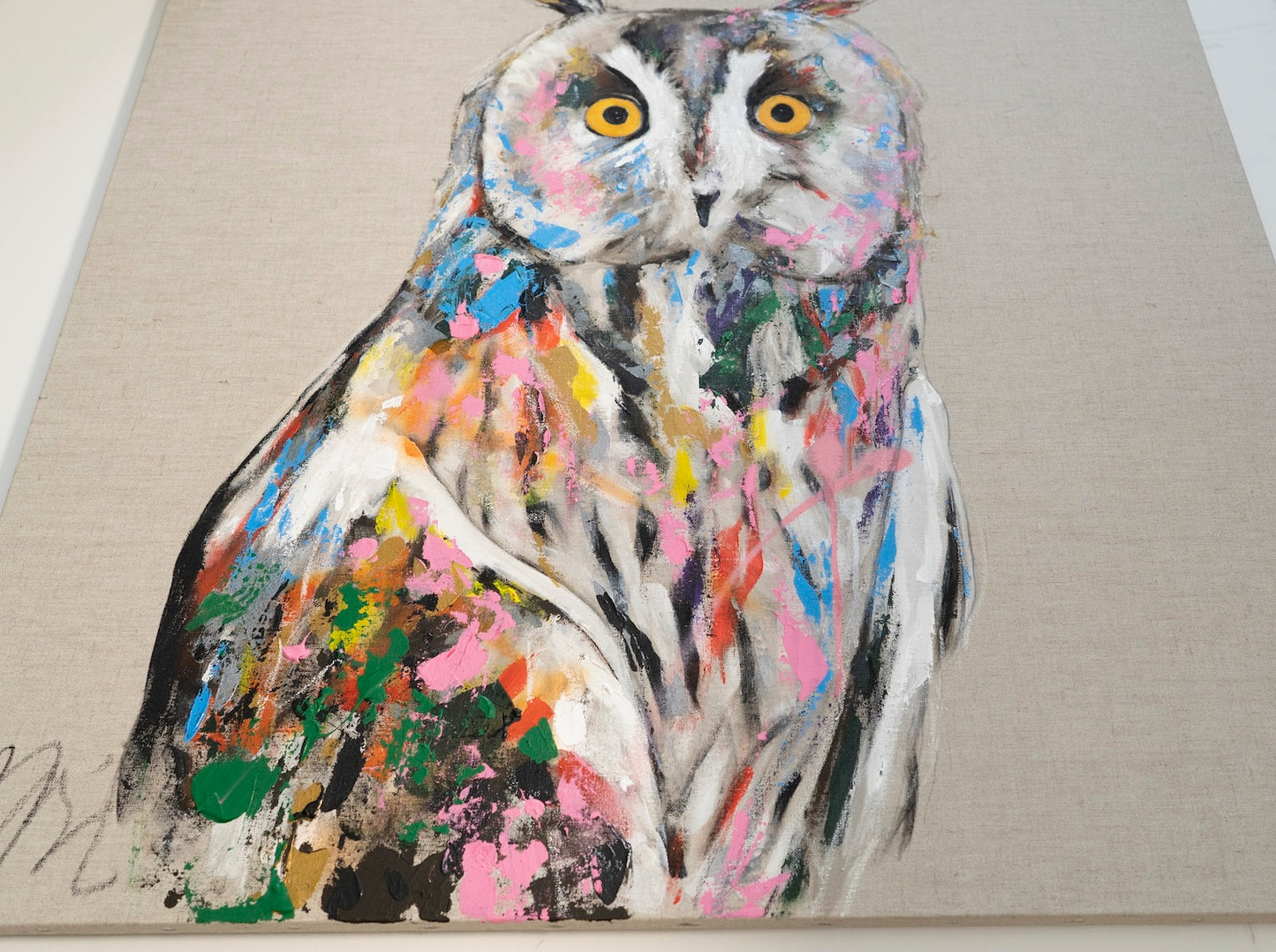 Title of artwork "Owl" contemporary painting