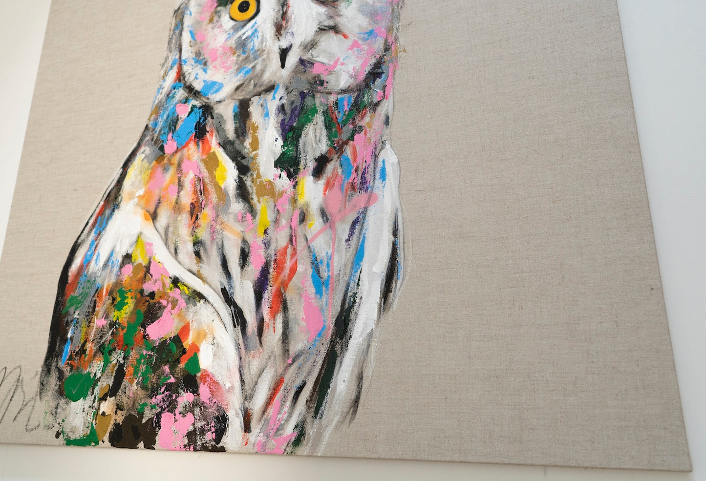 Title of artwork "Owl" contemporary painting