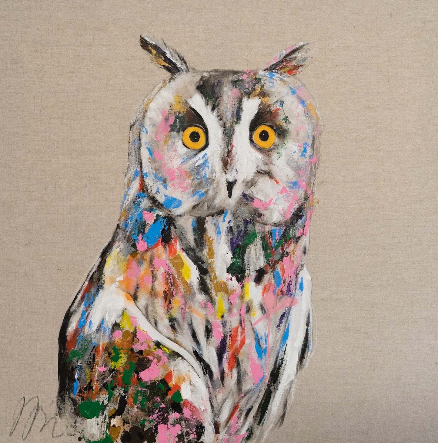 Title of artwork "Owl" contemporary painting