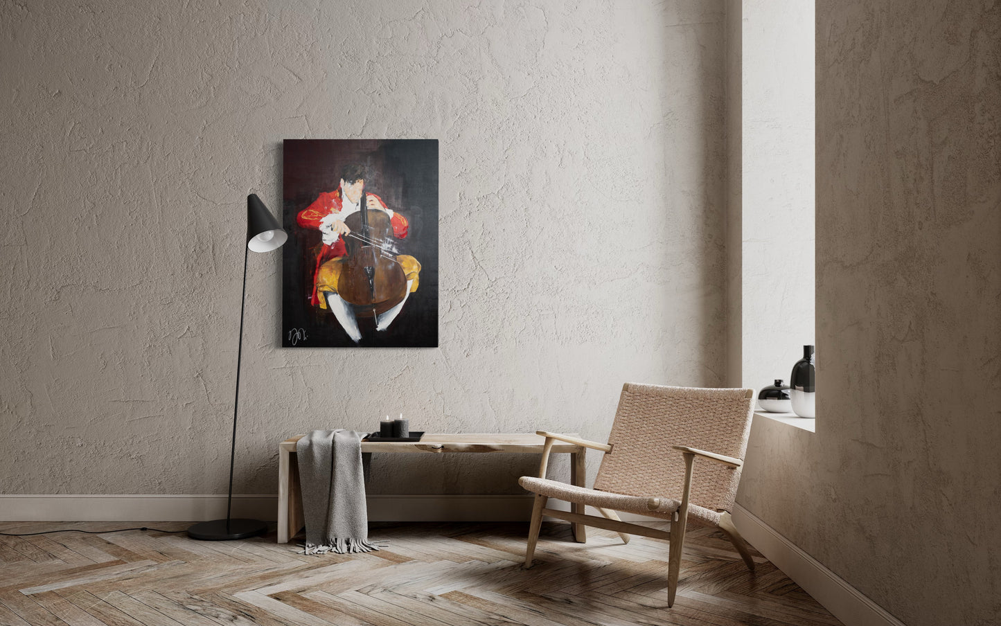 The Cellist contemporary painting