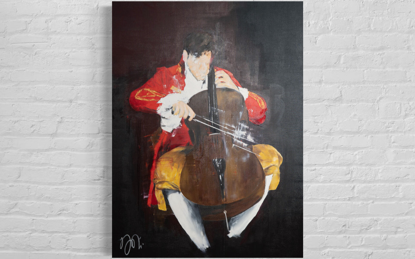 The Cellist contemporary painting