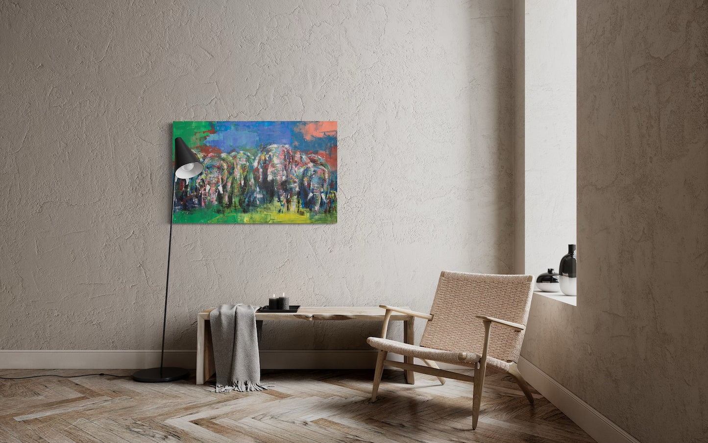 Elephants 勇者の群れ painting
