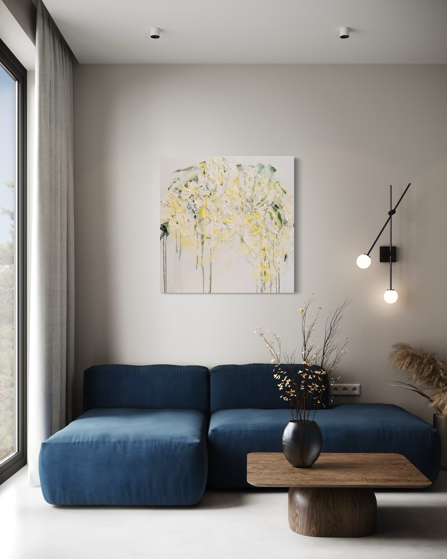 Title of artwork "Flowers" contemporary painting