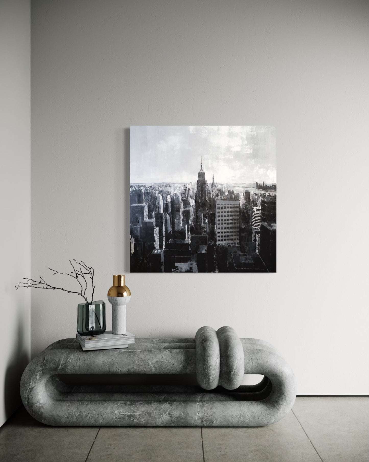 Title of artwork "New York, city scape composition #15" contemporary painting