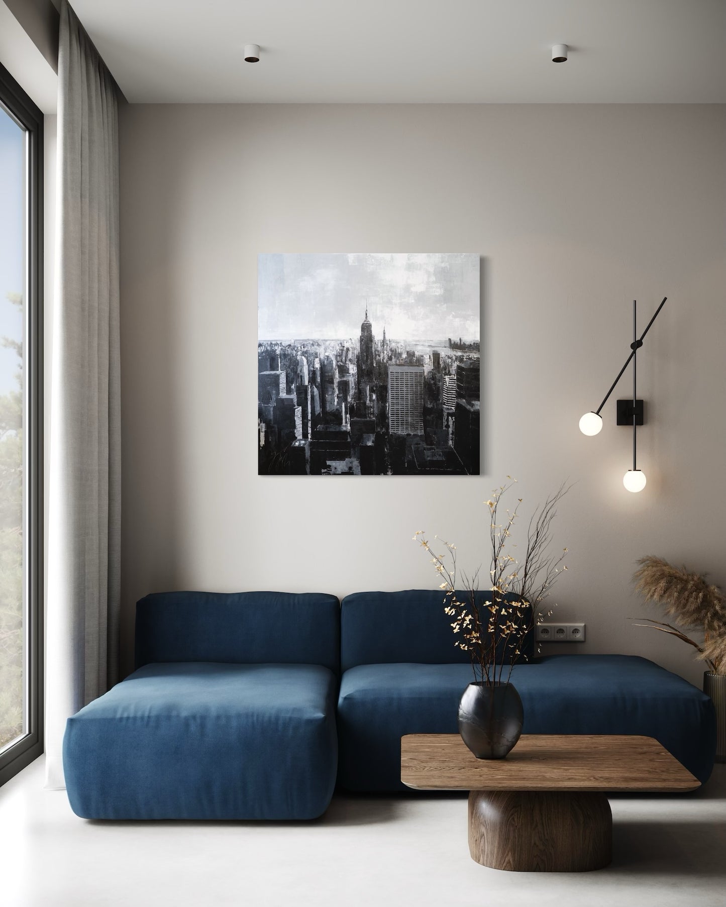 Title of artwork "New York, city scape composition #15" contemporary painting