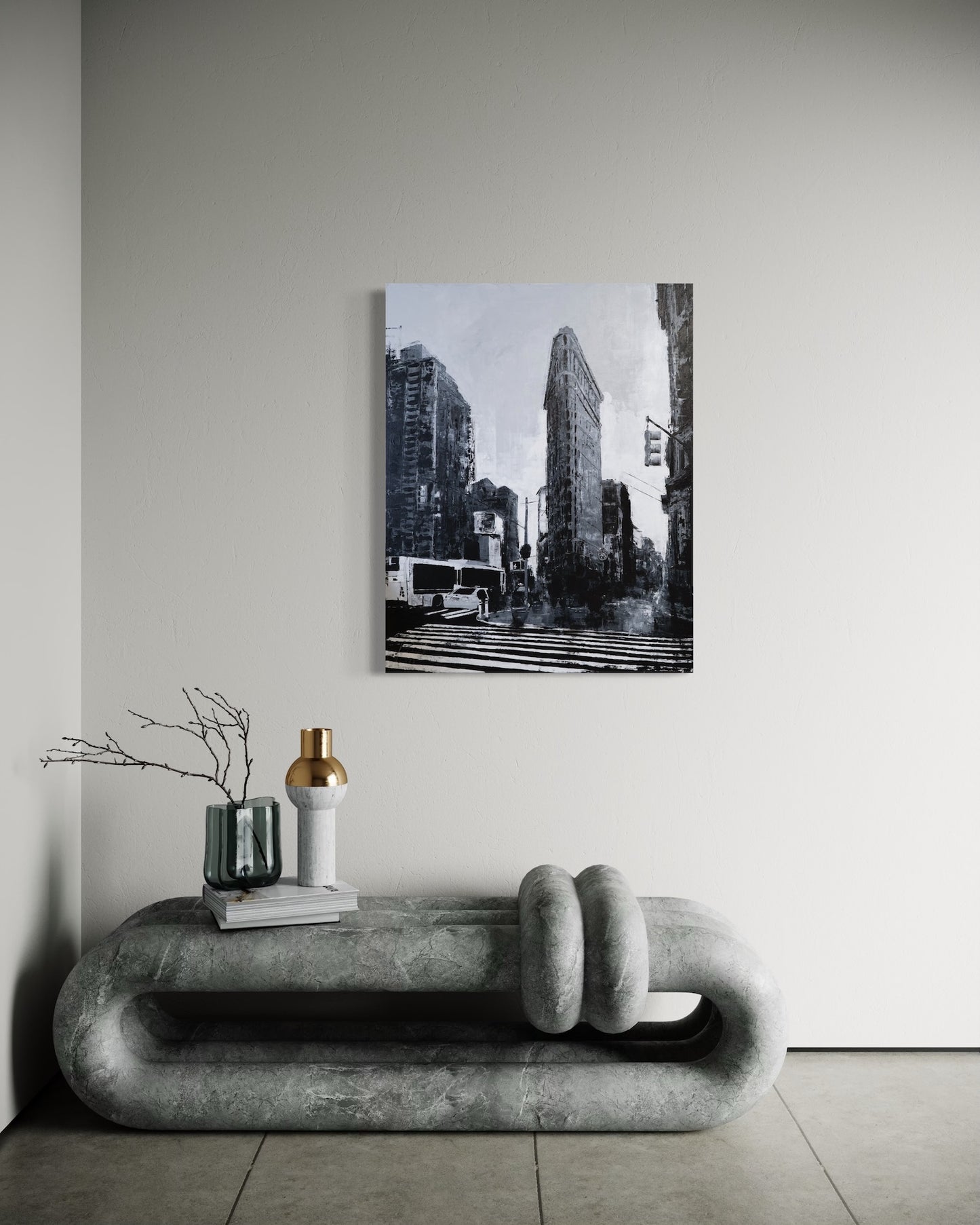 Title of artwork "New York, city scape composition #16" contemporary painting