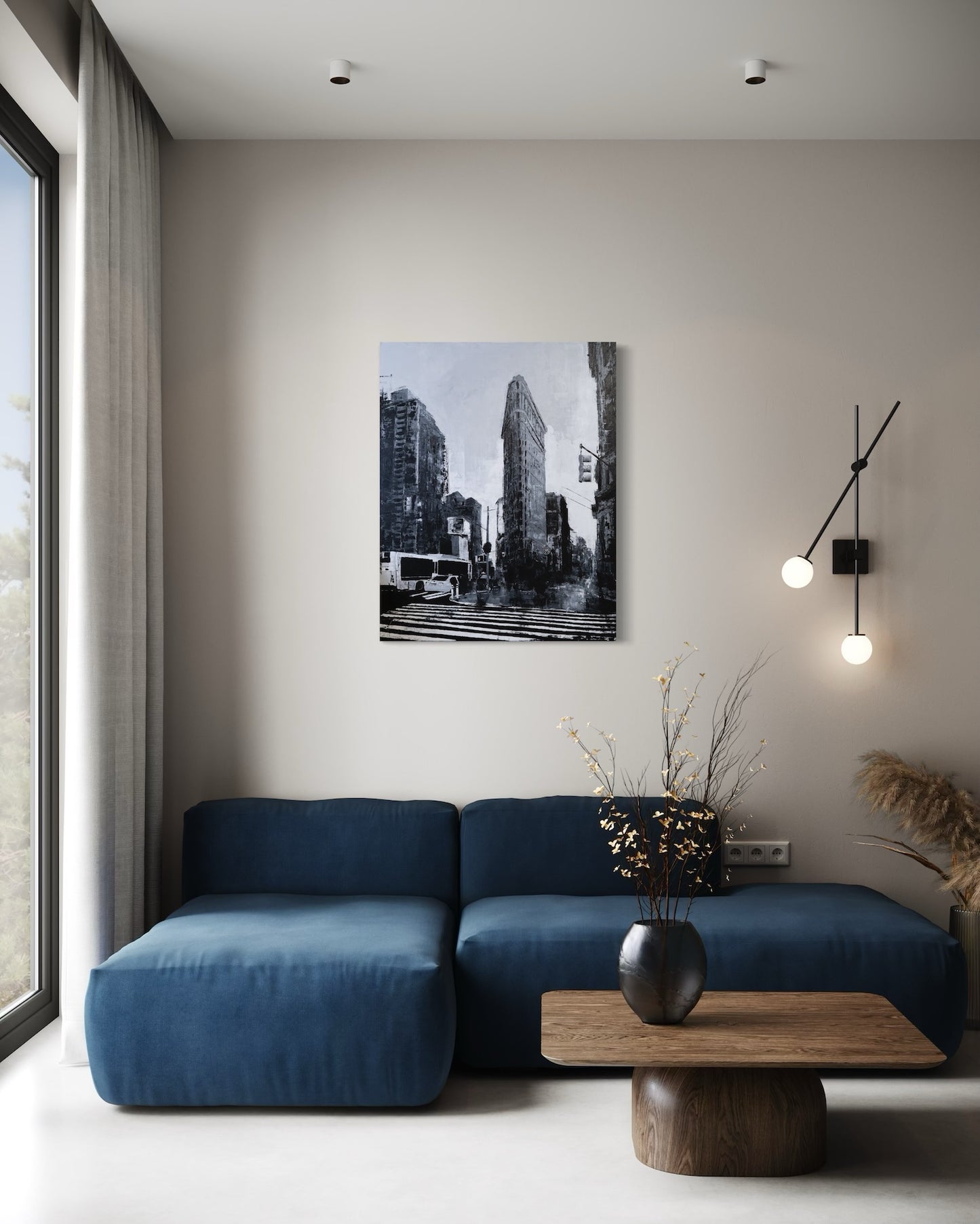 Title of artwork "New York, city scape composition #16" contemporary painting