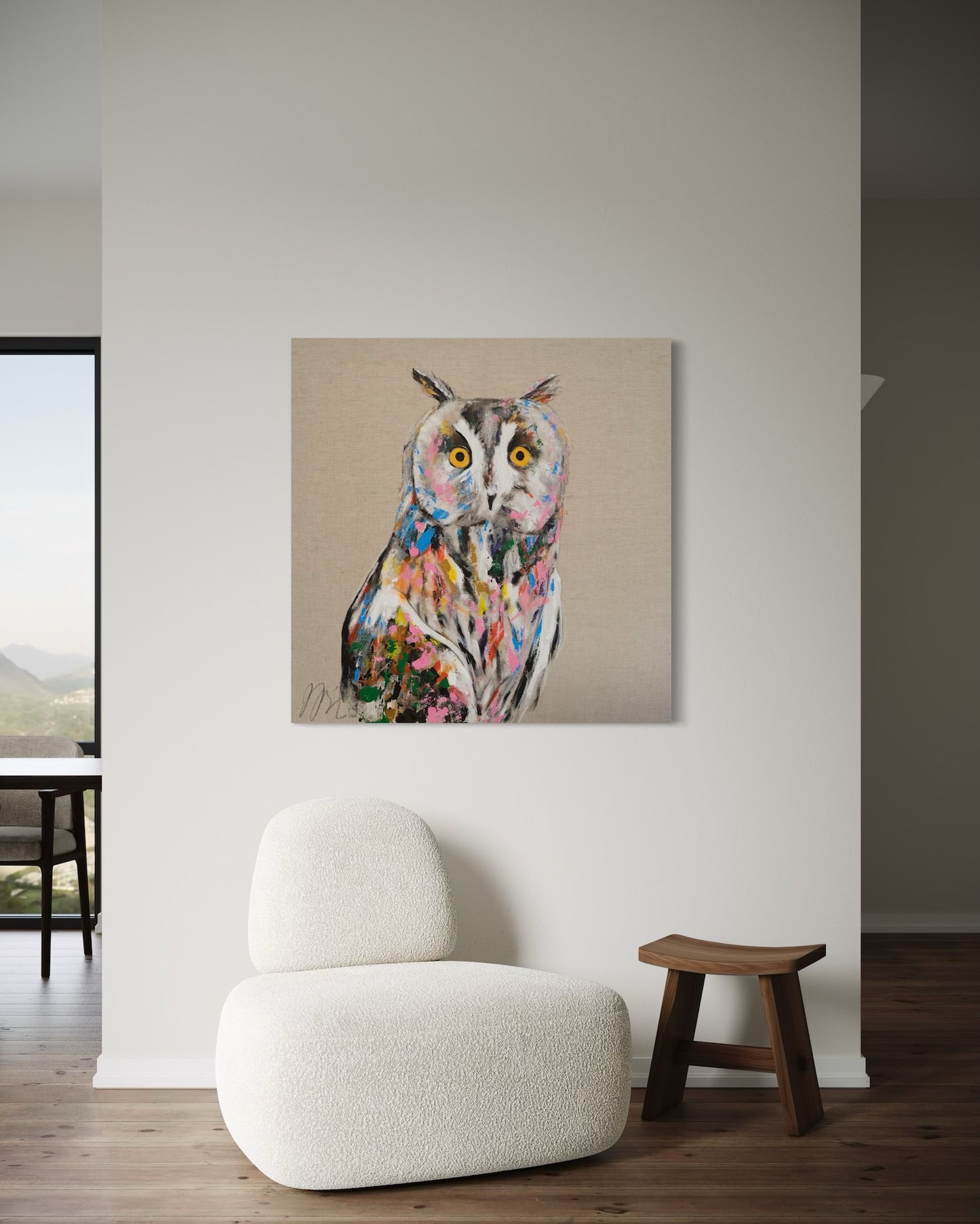 Title of artwork "Owl" contemporary painting