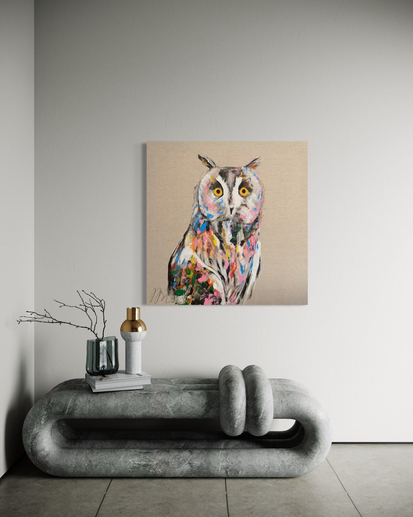 Title of artwork "Owl" contemporary painting
