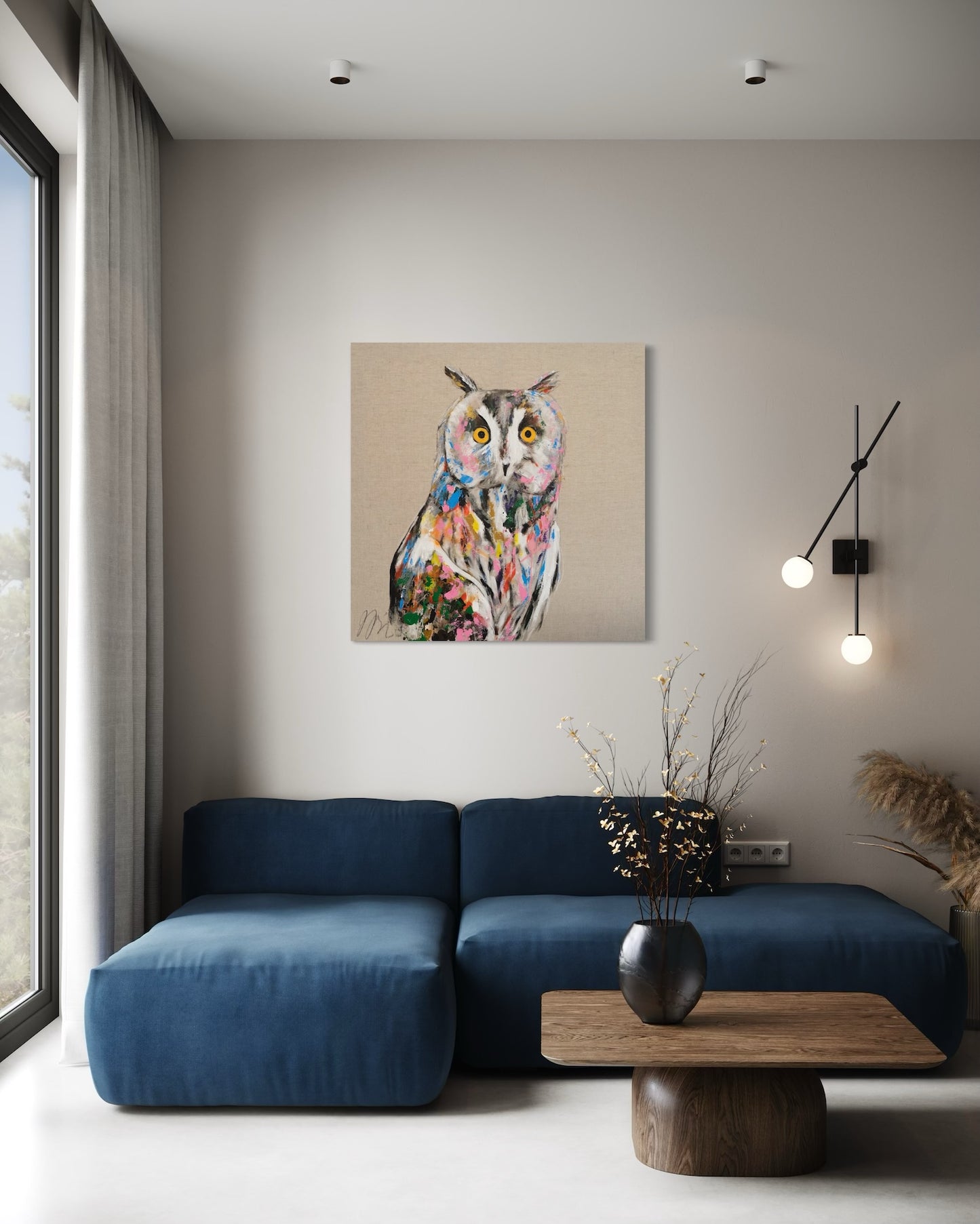 Title of artwork "Owl" contemporary painting