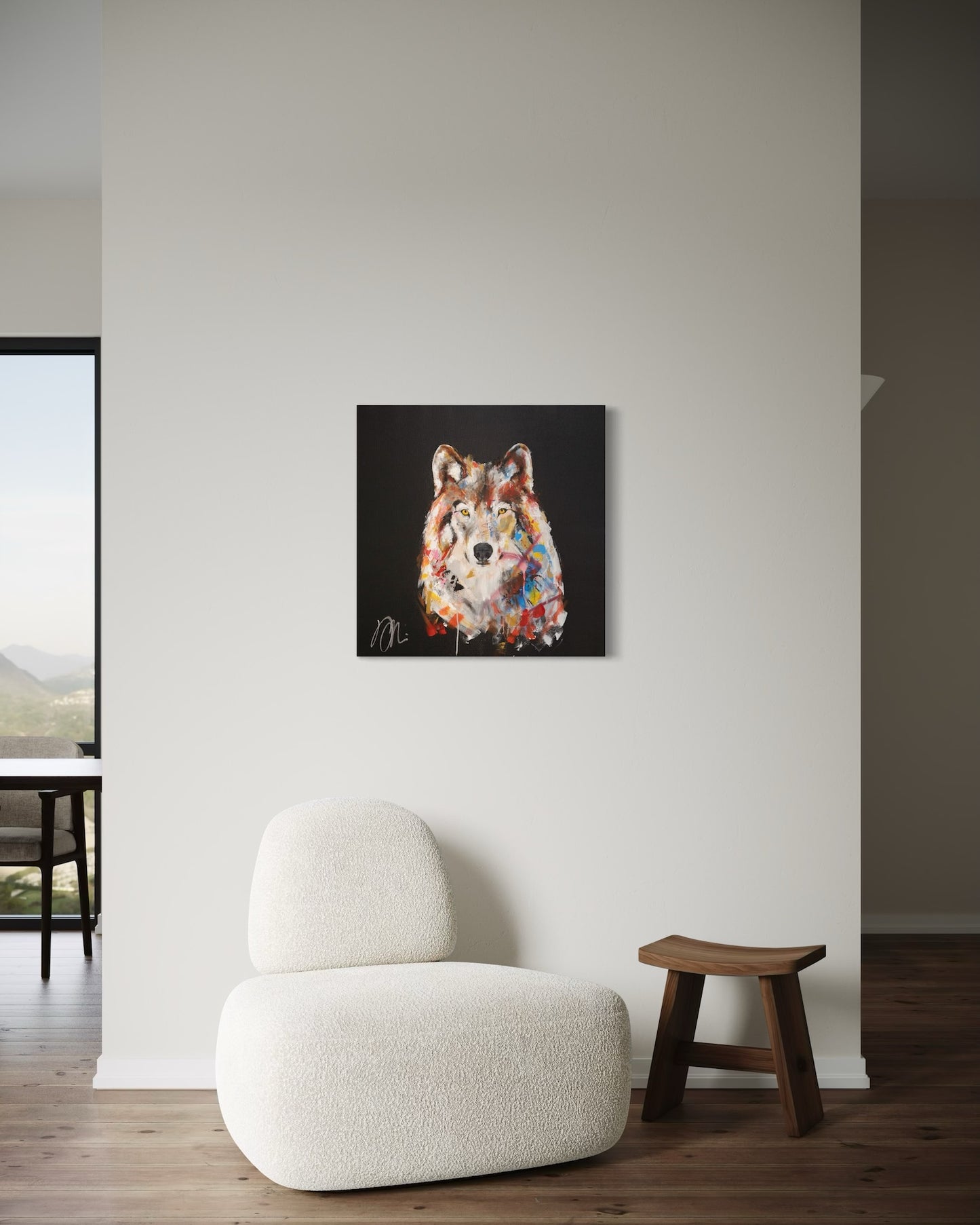 Title of artwork "Wolf" contemporary painting