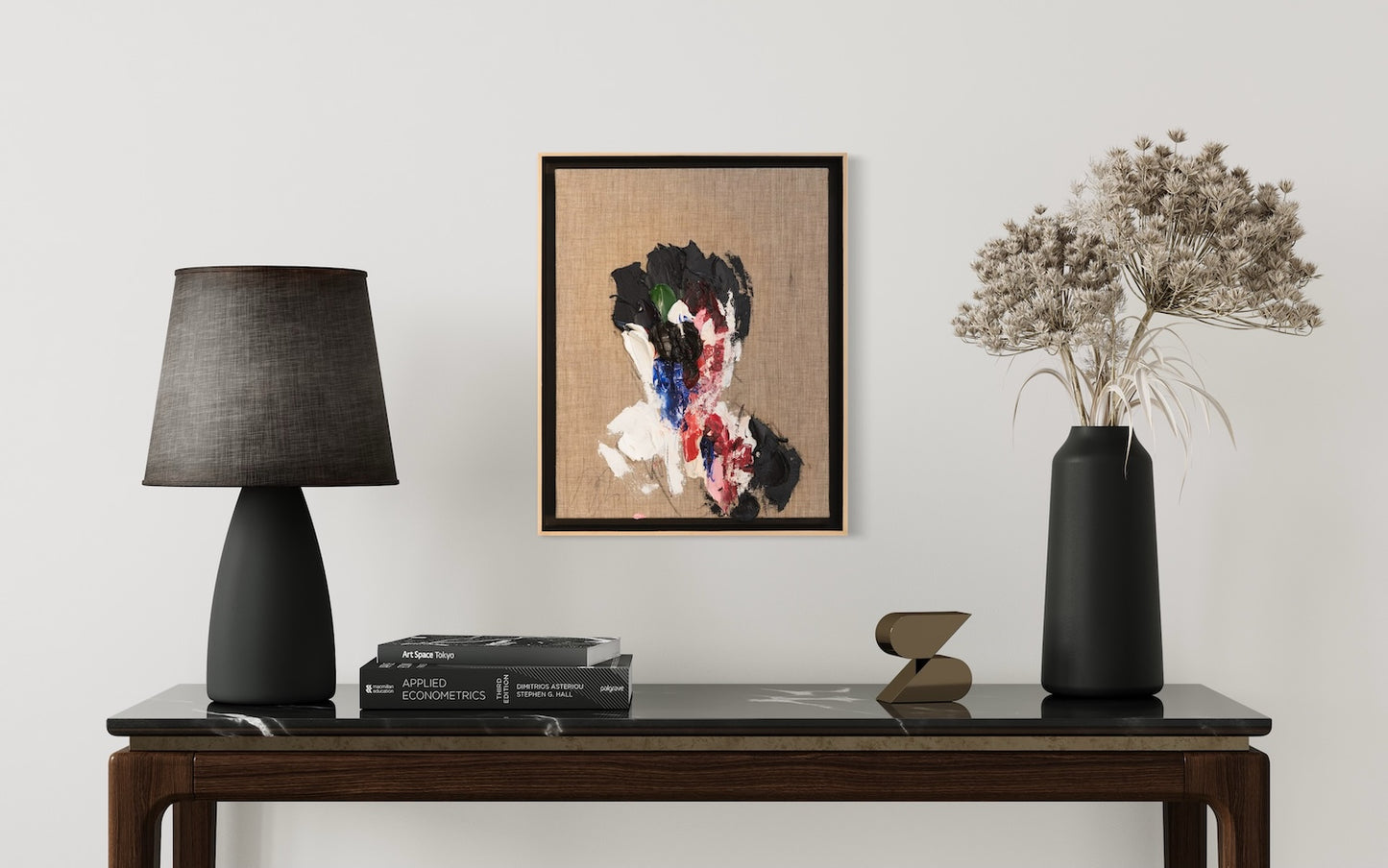 Raw Umber (Dark brown) Portrait work contemporary painting