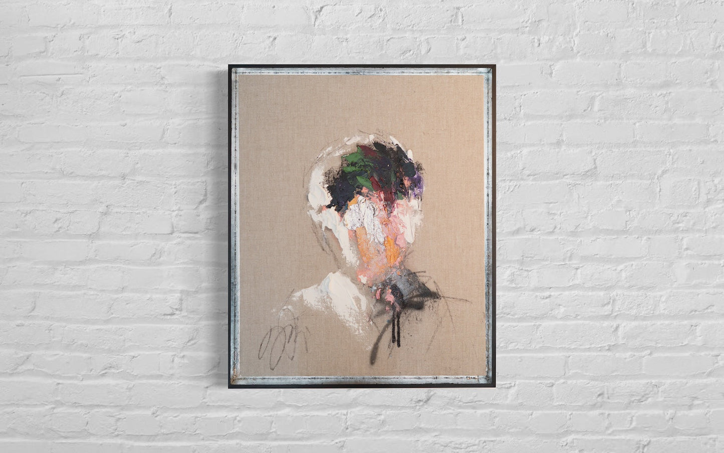 Antique Silver Portrait work (Large size) contemporary painting art