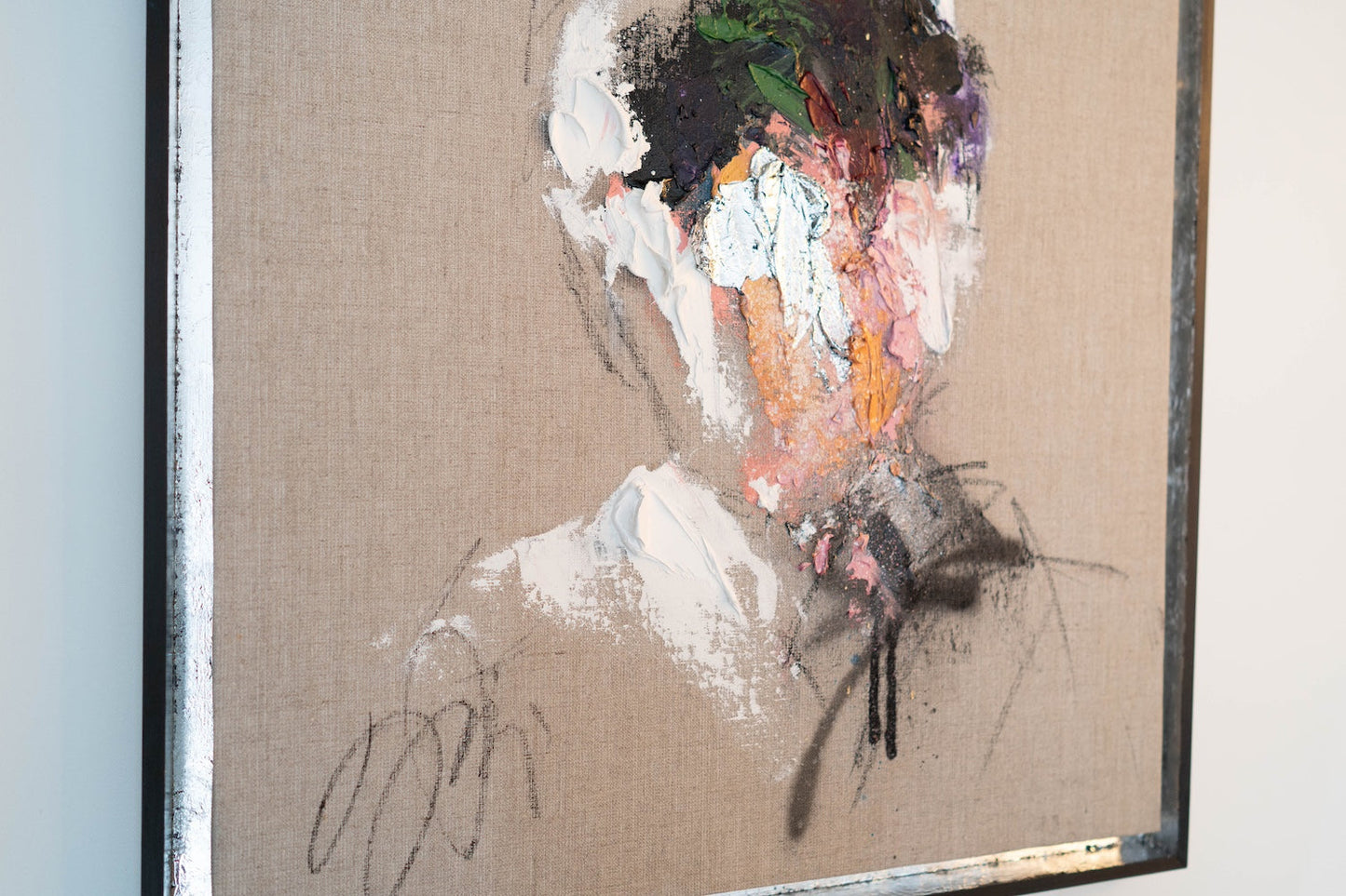 Antique Silver Portrait work (Large size) contemporary painting art