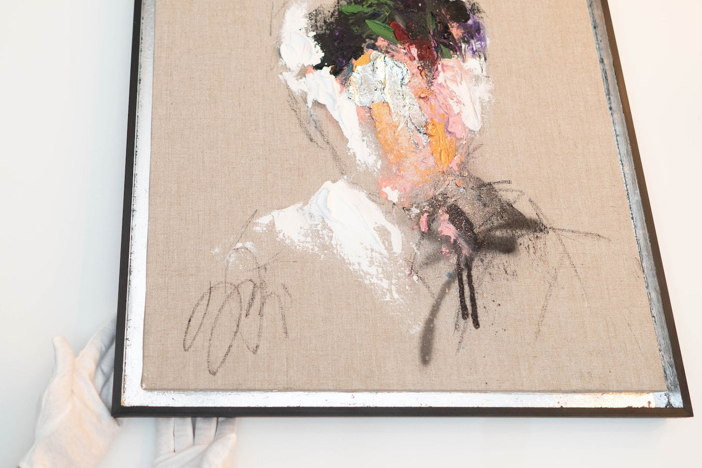 Antique Silver Portrait work (Large size) contemporary painting art