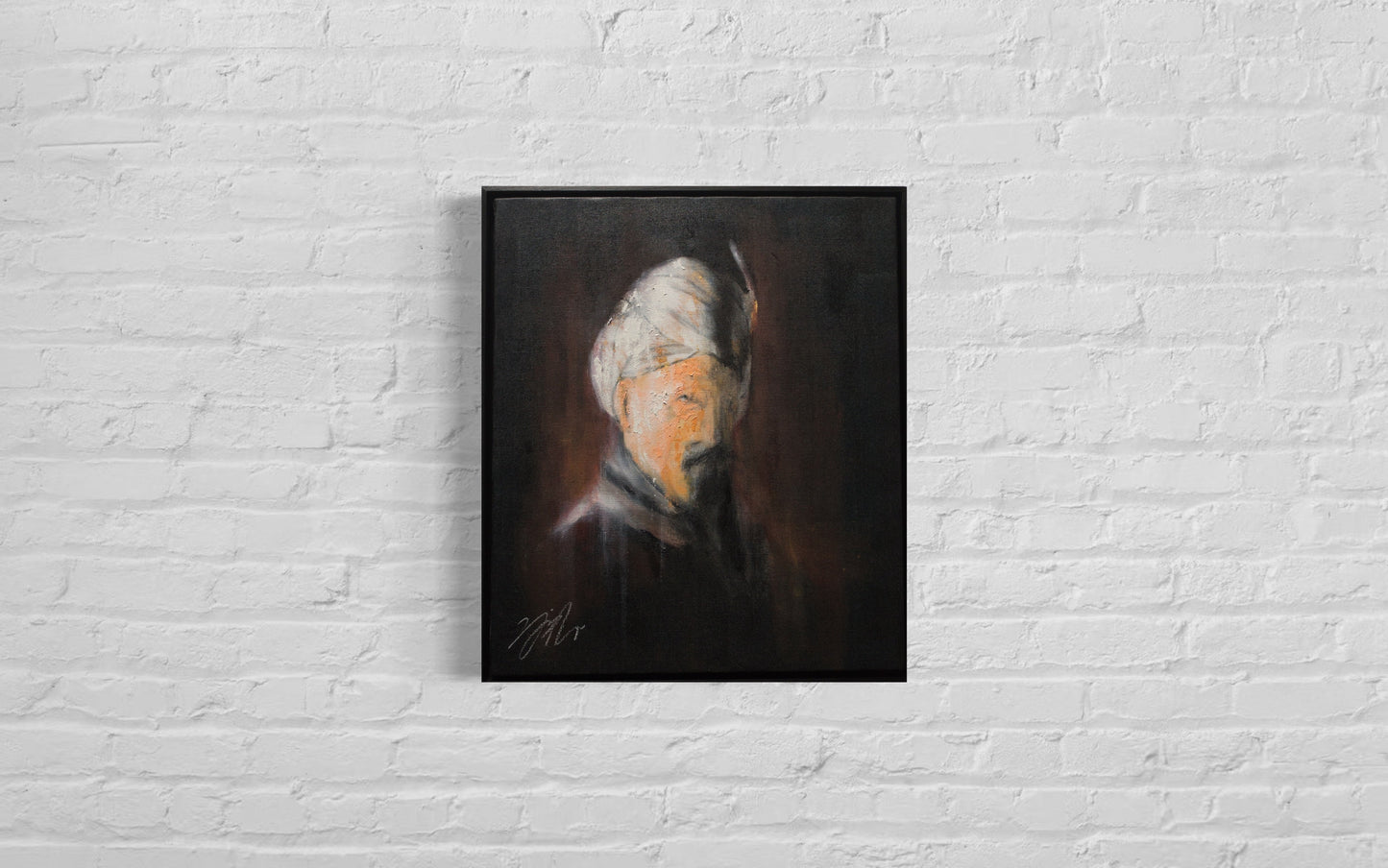 Bust of an old man with turban after Rembrandt contemporary painting art