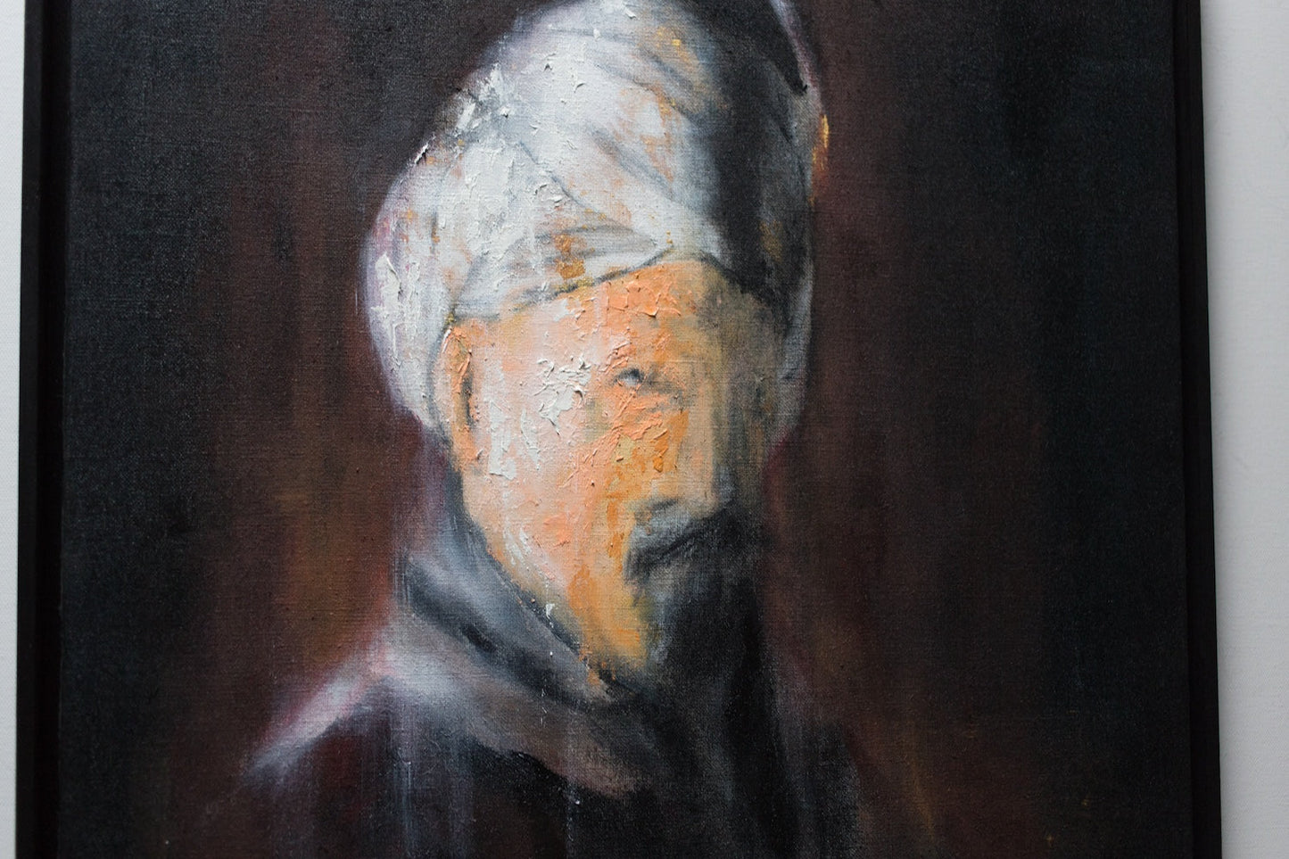 Bust of an old man with turban after Rembrandt contemporary painting art