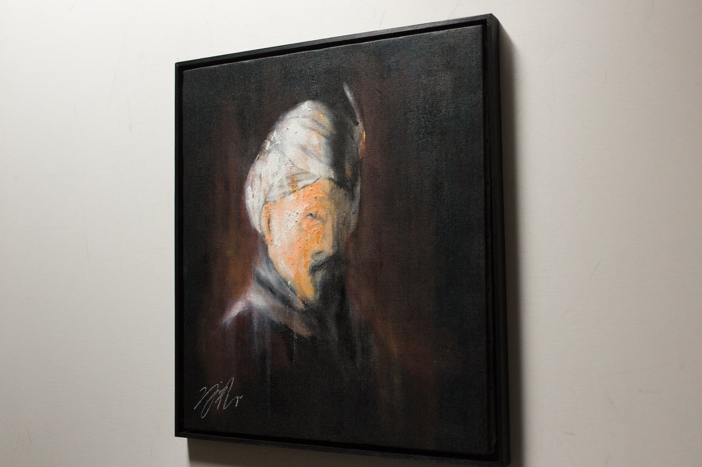 Bust of an old man with turban after Rembrandt contemporary painting art