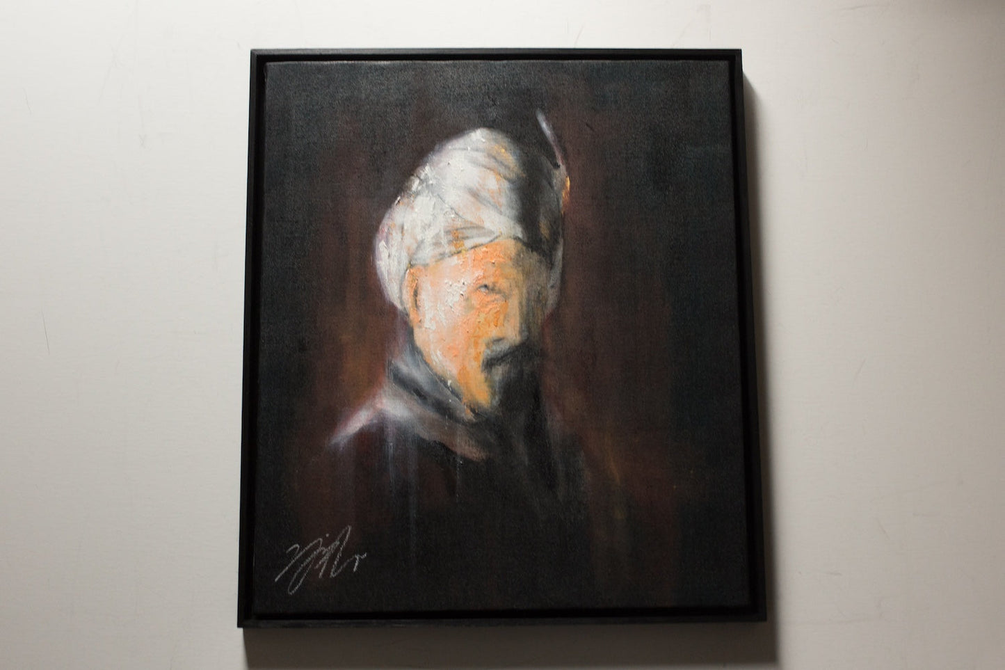 Bust of an old man with turban after Rembrandt contemporary painting art