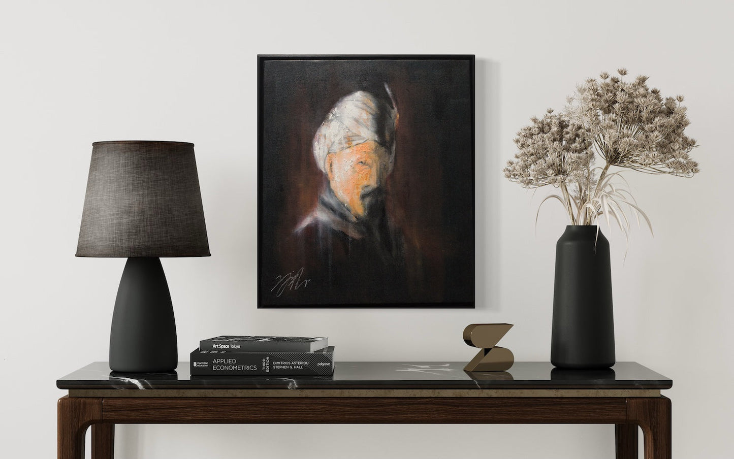 Bust of an old man with turban after Rembrandt contemporary painting art