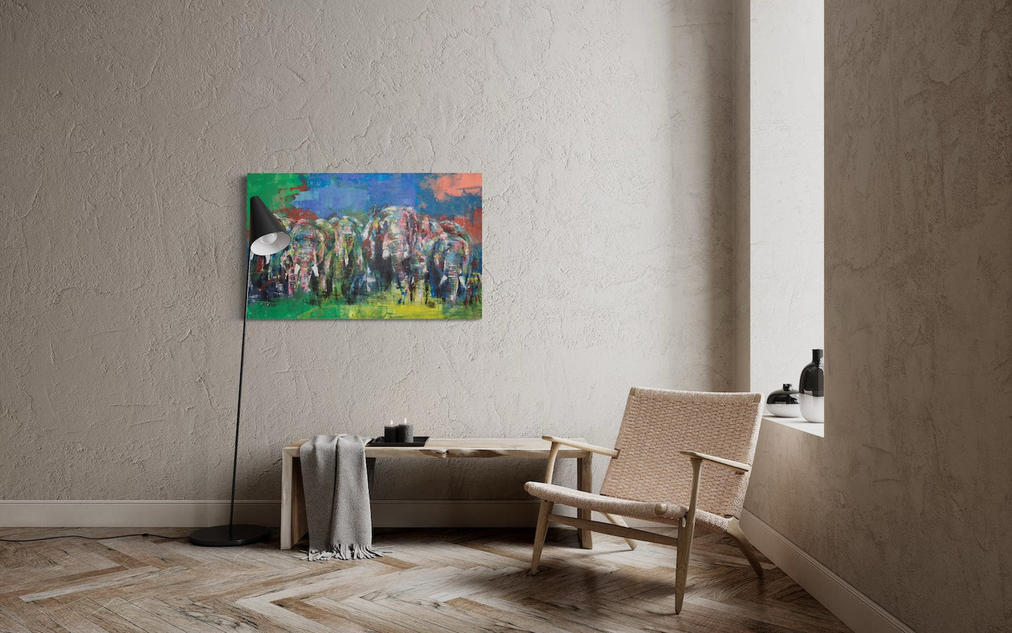 Elephants 勇者の群れ contemporary painting art