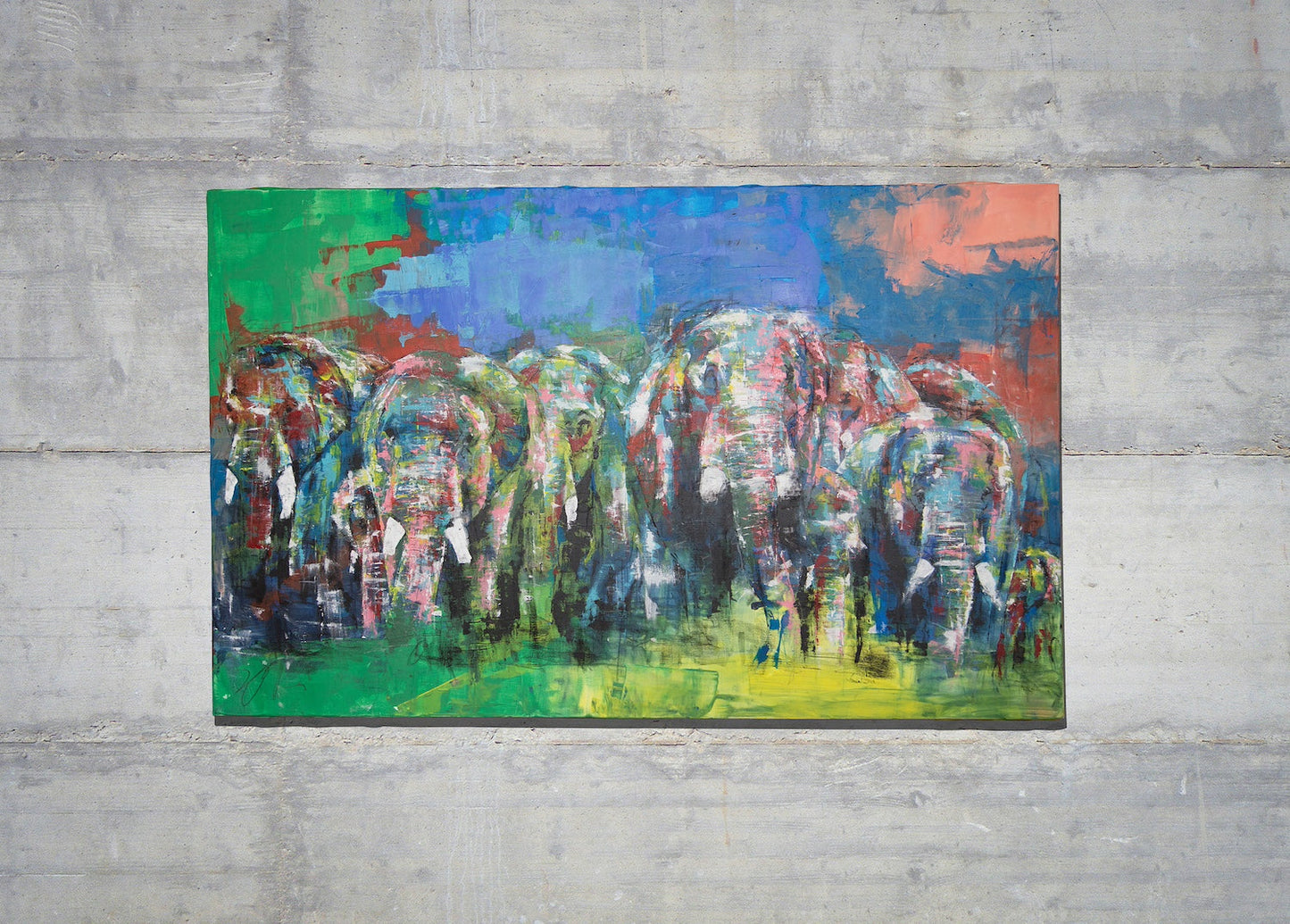 Elephants 勇者の群れ contemporary painting art