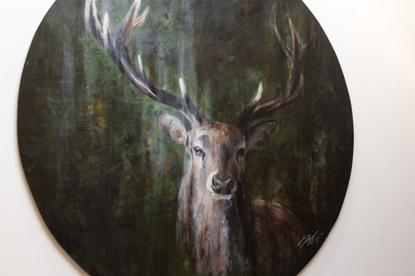 God bless you 幸せを運ぶトナカイ (happiness) contemporary painting art