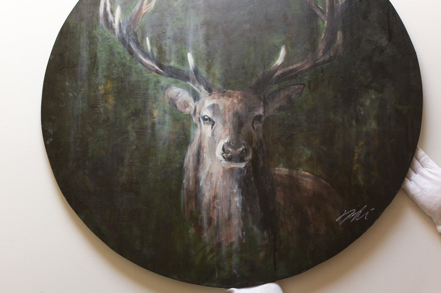 God bless you 幸せを運ぶトナカイ (happiness) contemporary painting art