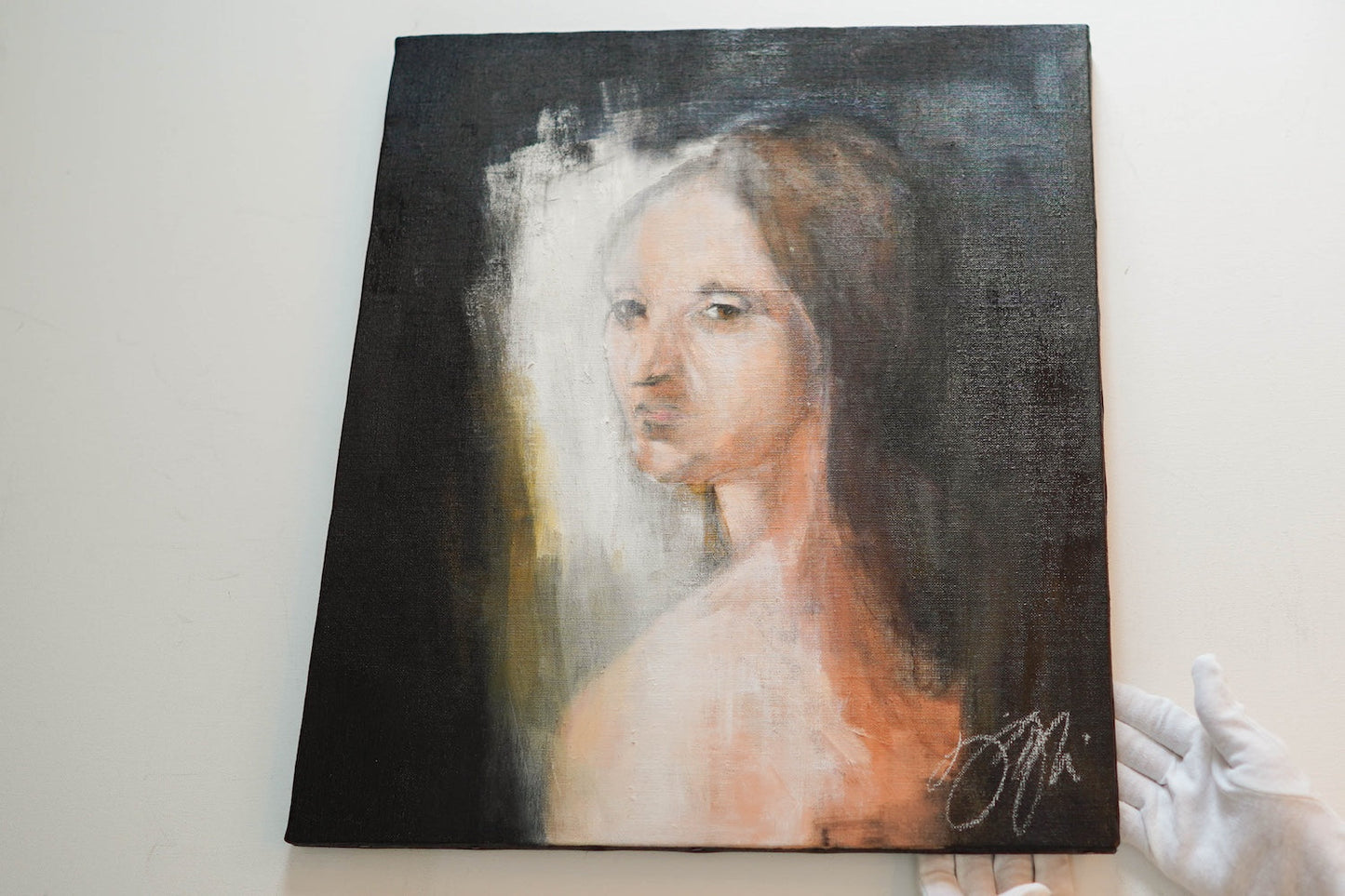 Head of a Young Woman contemporary after Leonardo da vinci contemporary painting art