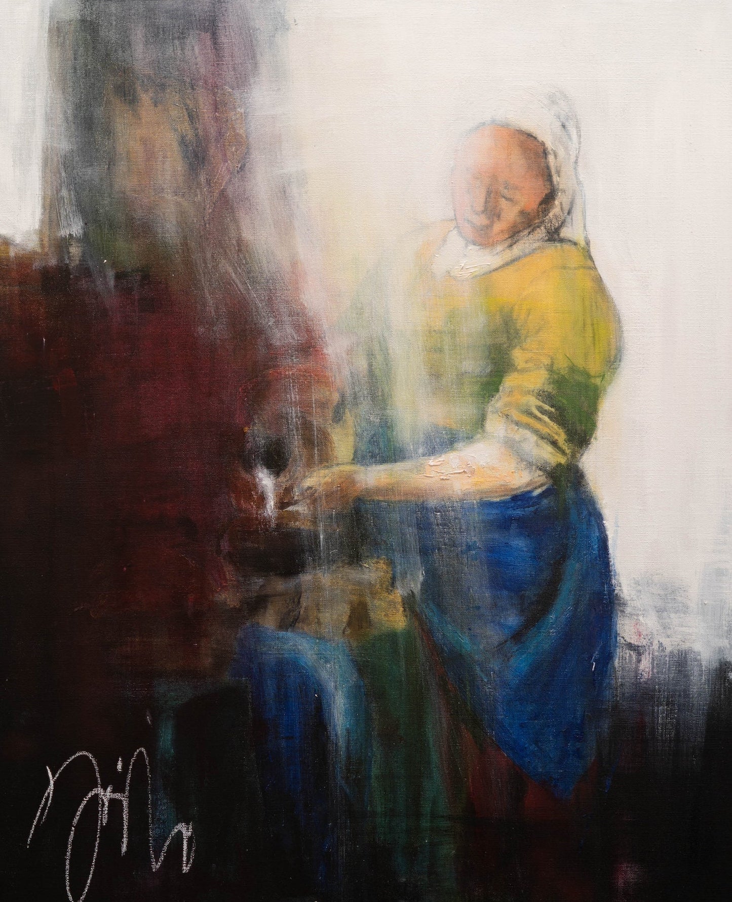 Het melkmeisje contemporary after Essential Vermeer contemporary painting art