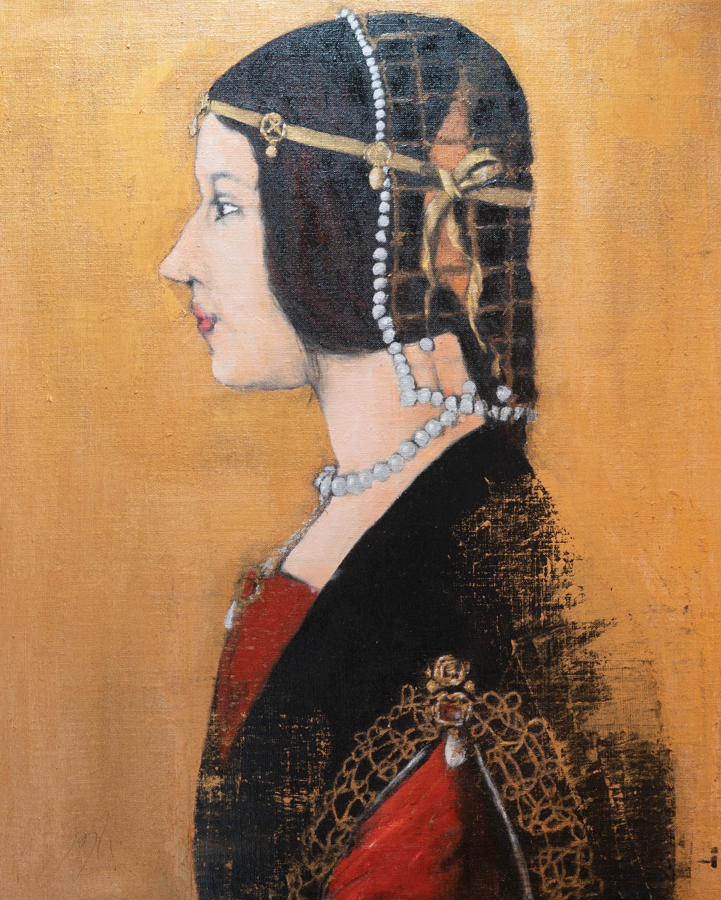 La Bella Principessa contemporary after Leonardo da vinci contemporary painting art