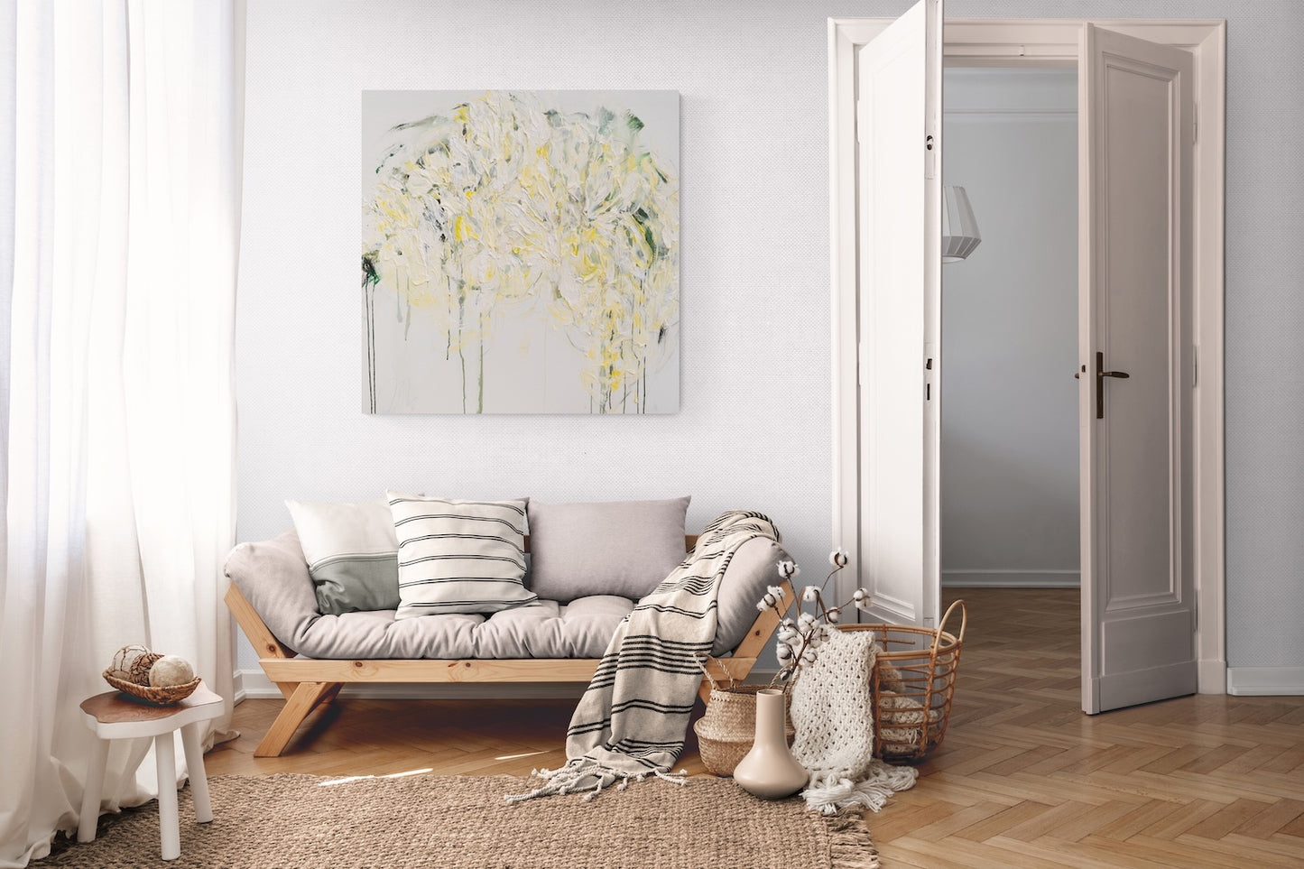 Title of artwork "Flowers" contemporary painting