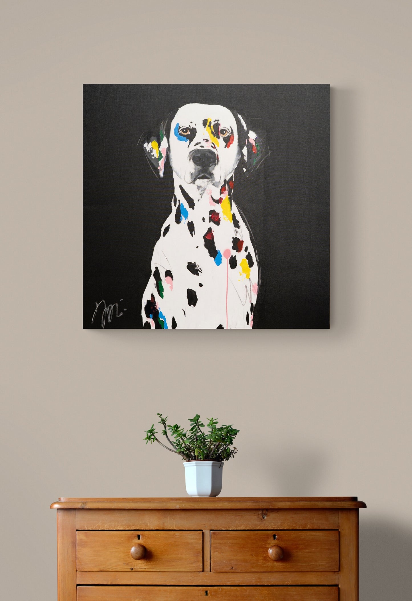 Title of artwork "Dalmatian" contemporary painting