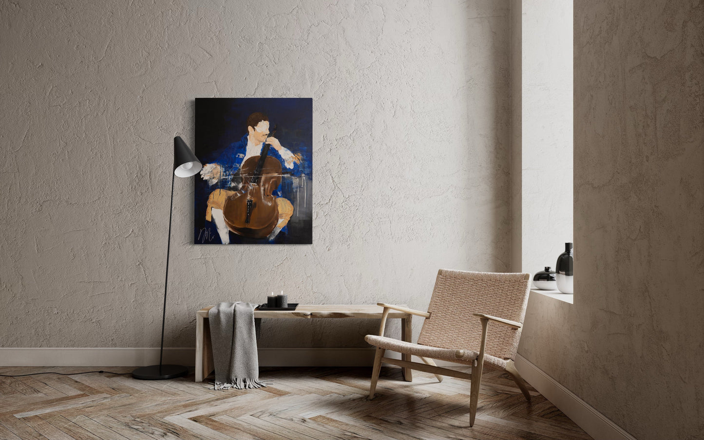 The Cellist contemporary painting art