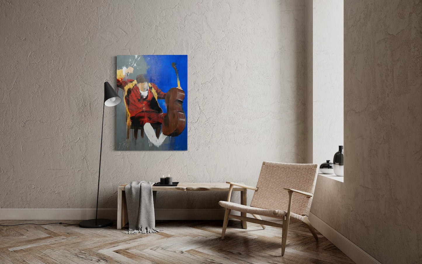 The Cellist contemporary painting art