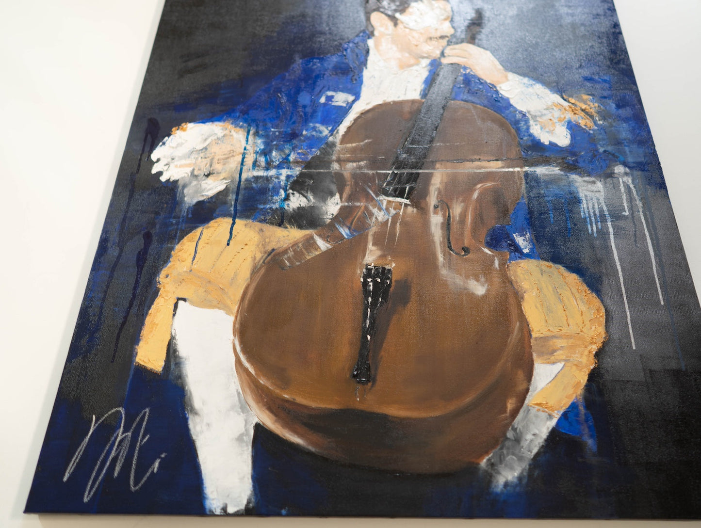 The Cellist contemporary painting art