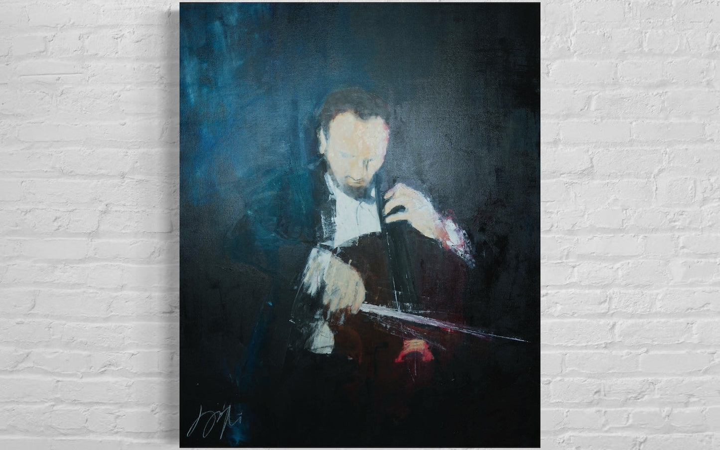 The Cellist contemporary painting art