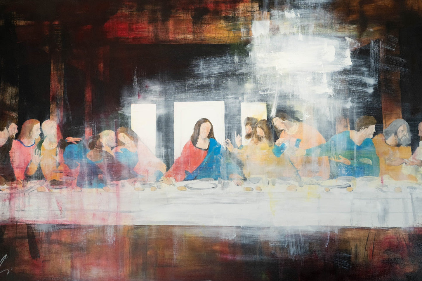 The last supper contemporary. contemporary painting art