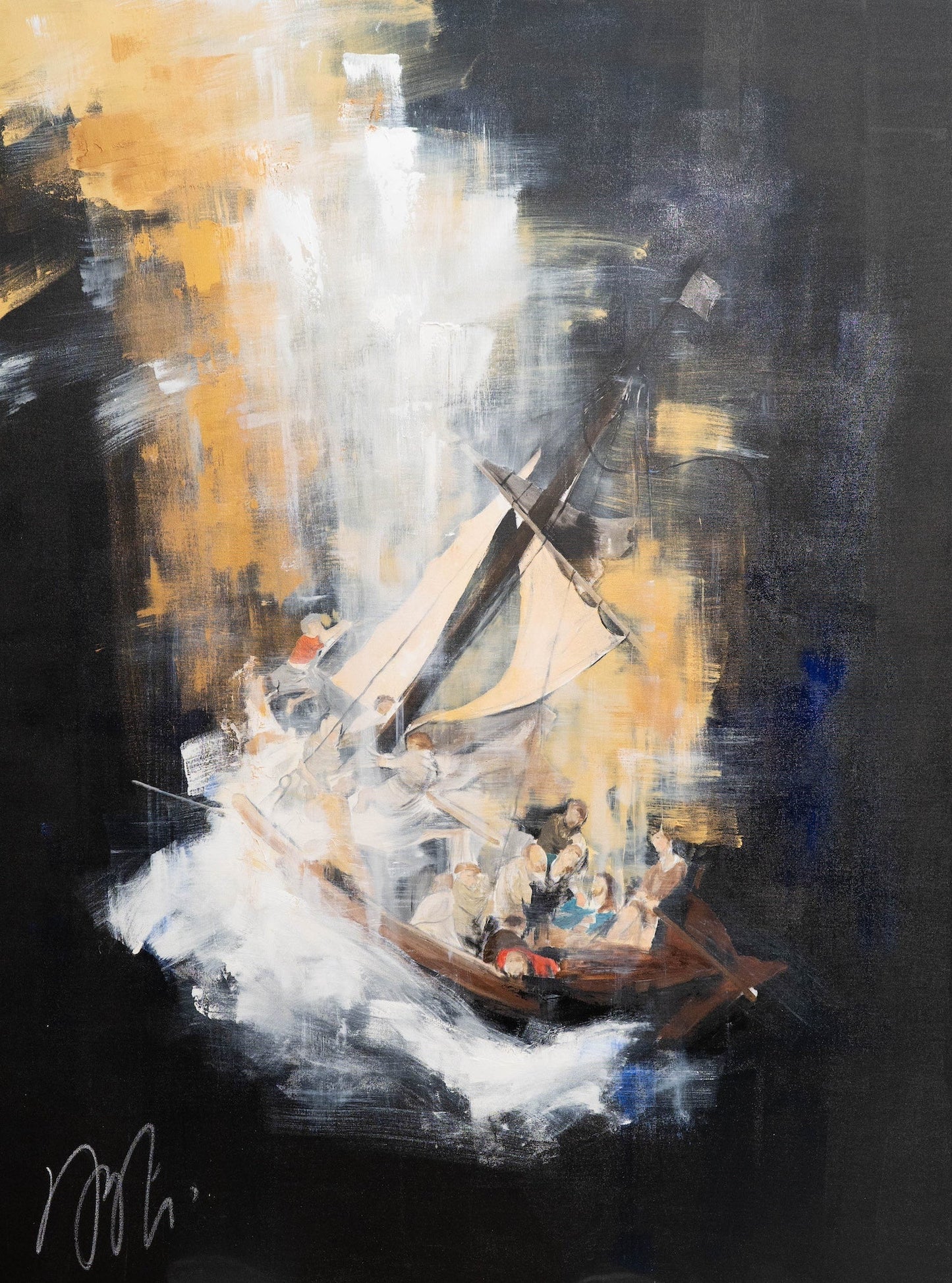 The Storm on the Sea of Galilee after Rembrandt contemporary painting art