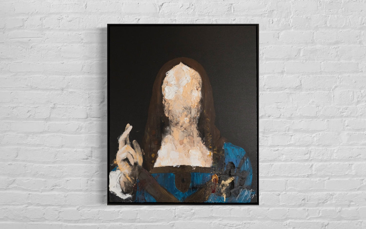 UNTITLED Portrait work (Salvator Mundi /Leonardo da Vinci) contemporary painting art
