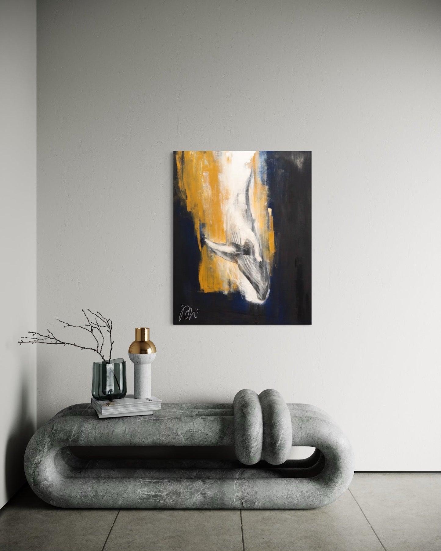 contemporary painting Whale