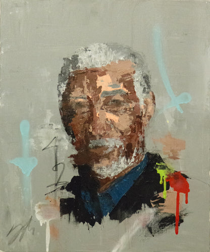 Portrait work UNTITLED(Morgan Freeman) contemporary painting