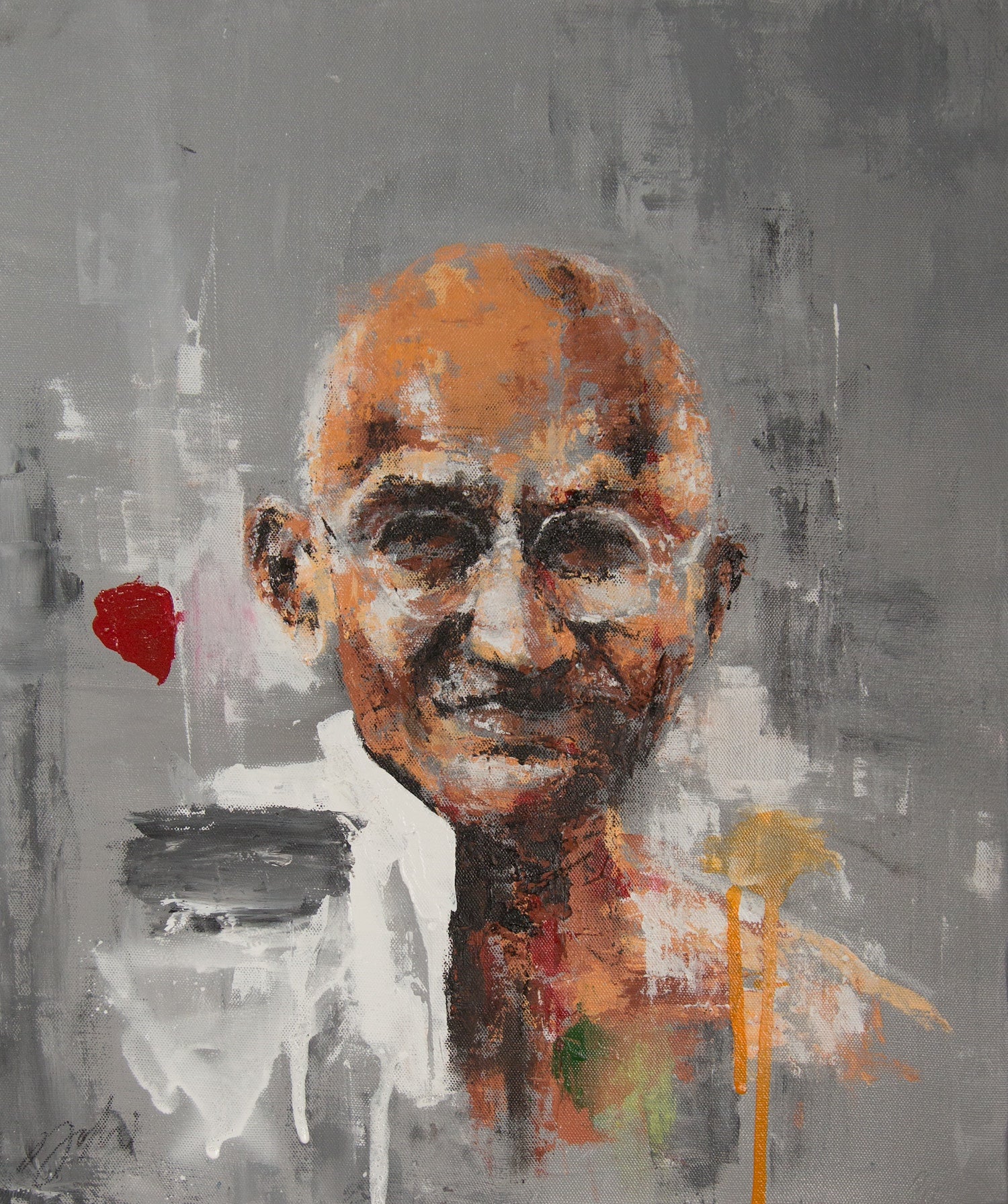 Portrait work UNTITLED(Mohandas Karamchand Gandhi) contemporary painting